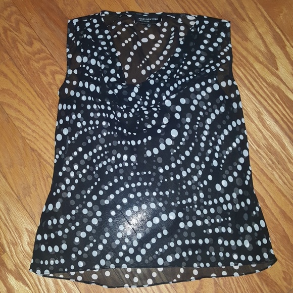Jones New York Polka Dot Blouse - Size 4 - Picture 1 of 2